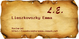 Lieszkovszky Emma névjegykártya